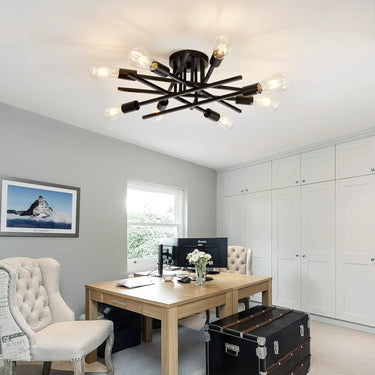 8-Lights Semi Flush Mount Ceiling Light Fixture